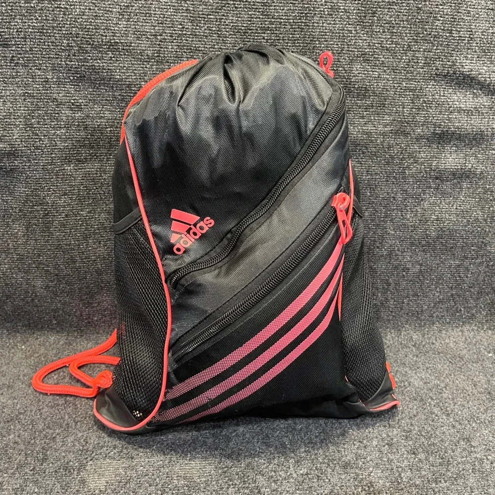 Adidas 103974-F Black Infrared Team Speed Drawstring Sackpack Cinch Gym Bag